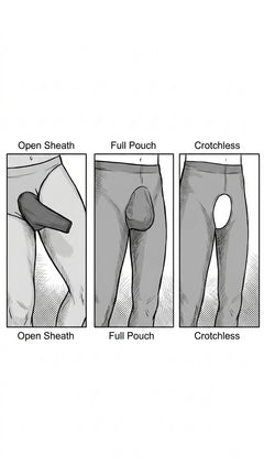 Men’s 3D Seamless Sheer Tight | Full Pouch, Open Sheath & Crotchless