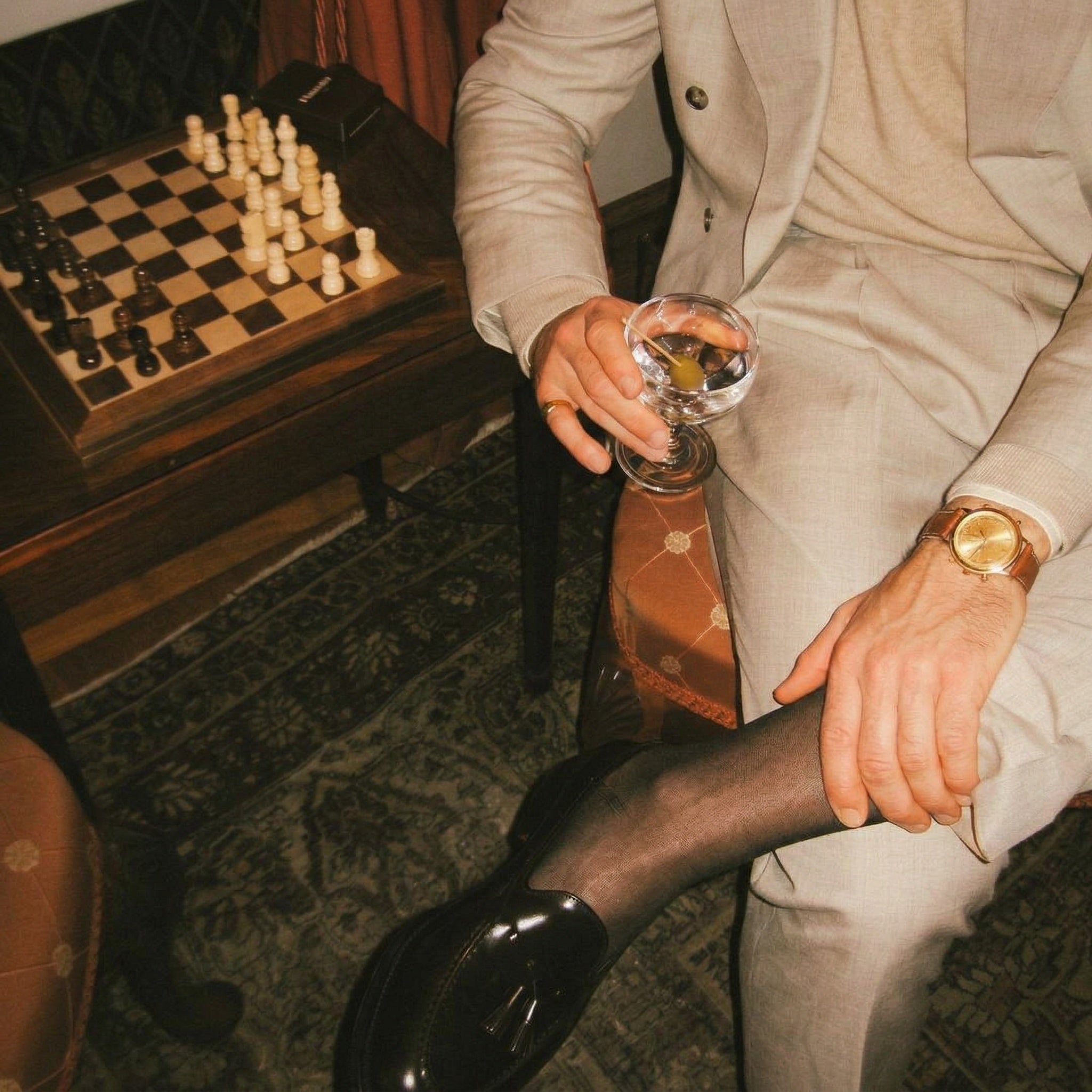 Sheer dress socks with a suit